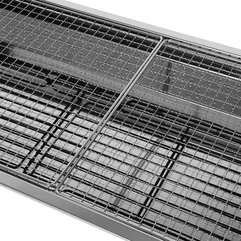 1PCS Non-stick BBQ Grill Portable Stainless Steel Surface Folding Barbecue Grill Outdoor Camping Picnic Tool Barbecue Stove HWC