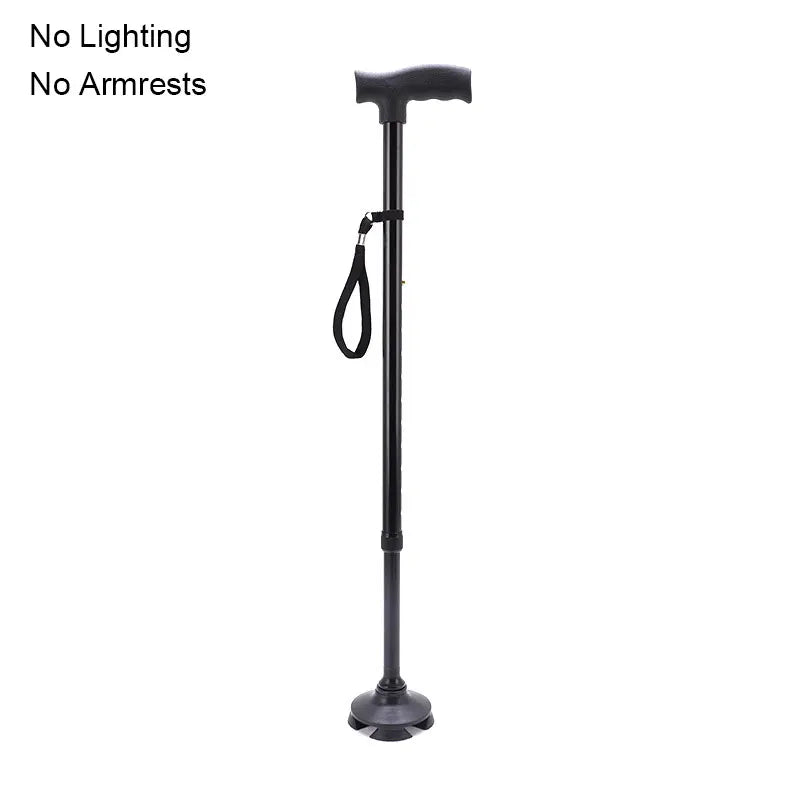 Safety Telescopic Stick Trusty Elderly Crutches Multifunctional Walking Stick Parents Cane Outdoor Camping Trekking Hiking Stick