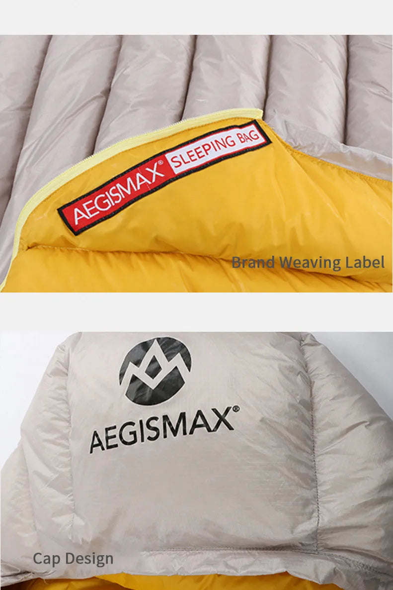 AEGISMAX LETO Outdoors White Goose Down Sleeping Bag Waterproof Camping Travel 36℉~45℉ Small Packing Down Sleeping Bag FP700+