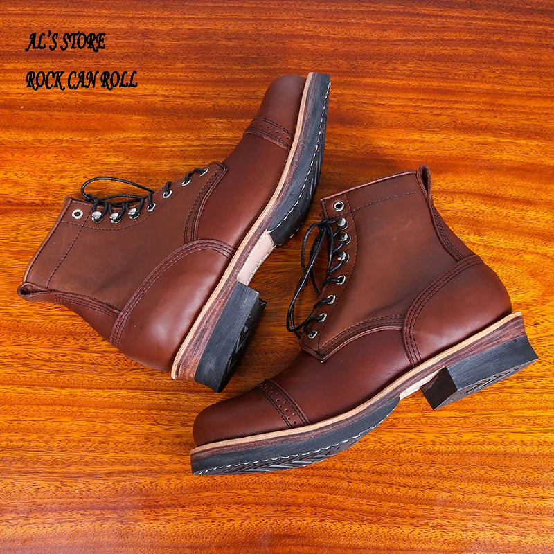 XW400 RockCanRoll Super Quality Size 35-52 Handmade Goodyear Welted Durable Italian Cowhide Boot Custom Made Available
