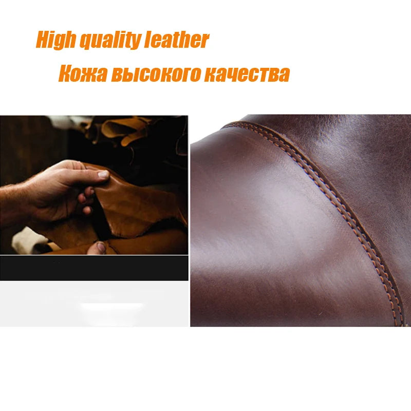 ZFTL NEW Men's Casual boots Genuine Leather Men's autumn and winter handmade High-top boots lager size men's Chelsea boots 0153