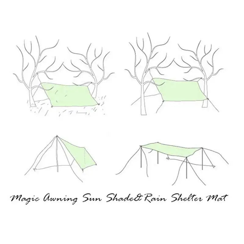 Waterproof Oxford Cloth Picnic Mat Canopy Tent Tarp Awning Sun Shade Rain Shelter Beach Camping Picnic Pad Moisture-proof Mat