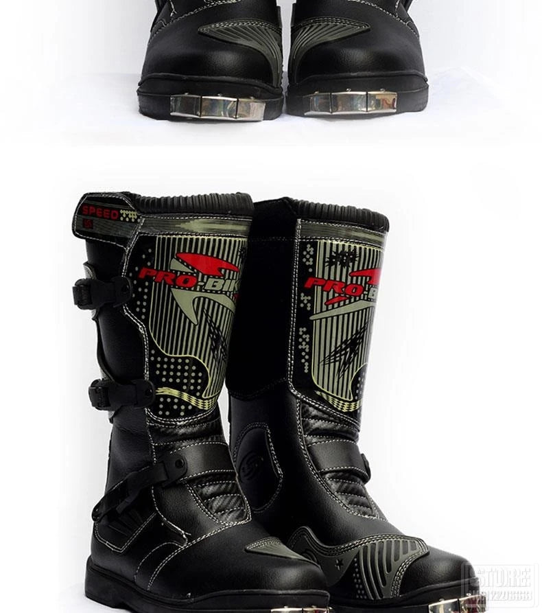 PRO-BIKER Men Motorcycle Boots Waterproof PU Botas Moto Boots Motocross Motorcycle Shoes Protection Motorcycle Long Thigh Boots