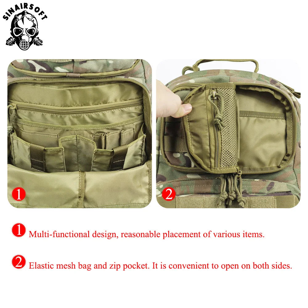 SINAIRSOFT Tactical 55L Outdoor Molle Waterproof Backpack Mountaineering Hunting Bags Trekking Hiking Fishing Bag