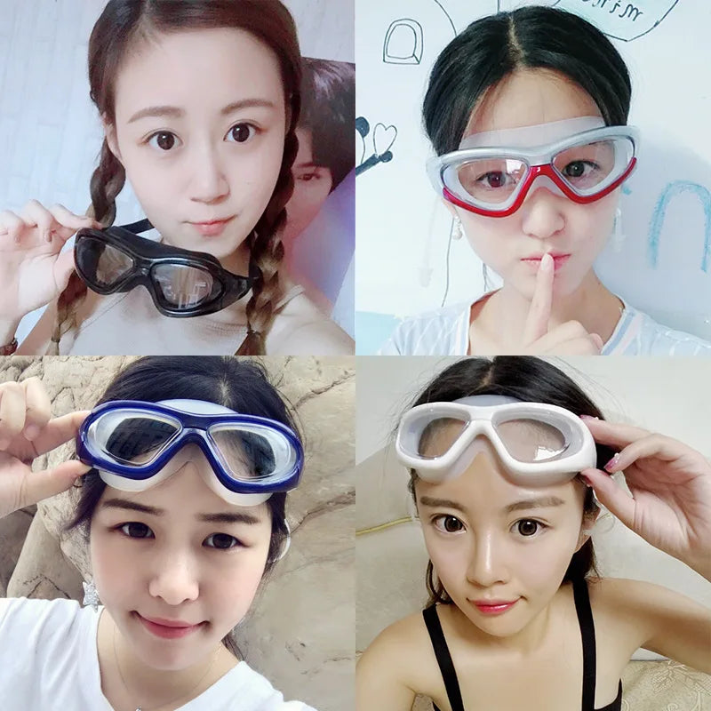 Adult Optical HD Swimming Goggles Anti-fog UV Protection Waterproof Silicone -2 To -9 Myopia Swim Eyewear Glasses with Earplug