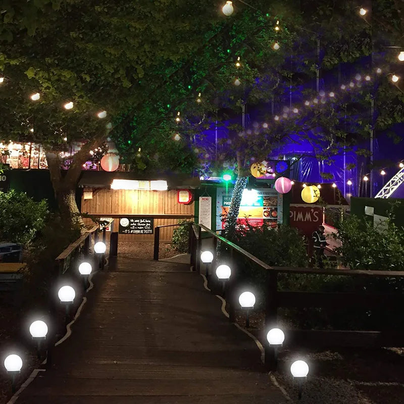Modern Style Garden Solar Lawn Lights Outdoor Camping Landscape Urban Decorative LED Waterproof Circular Bulb Lamp Energy-saving