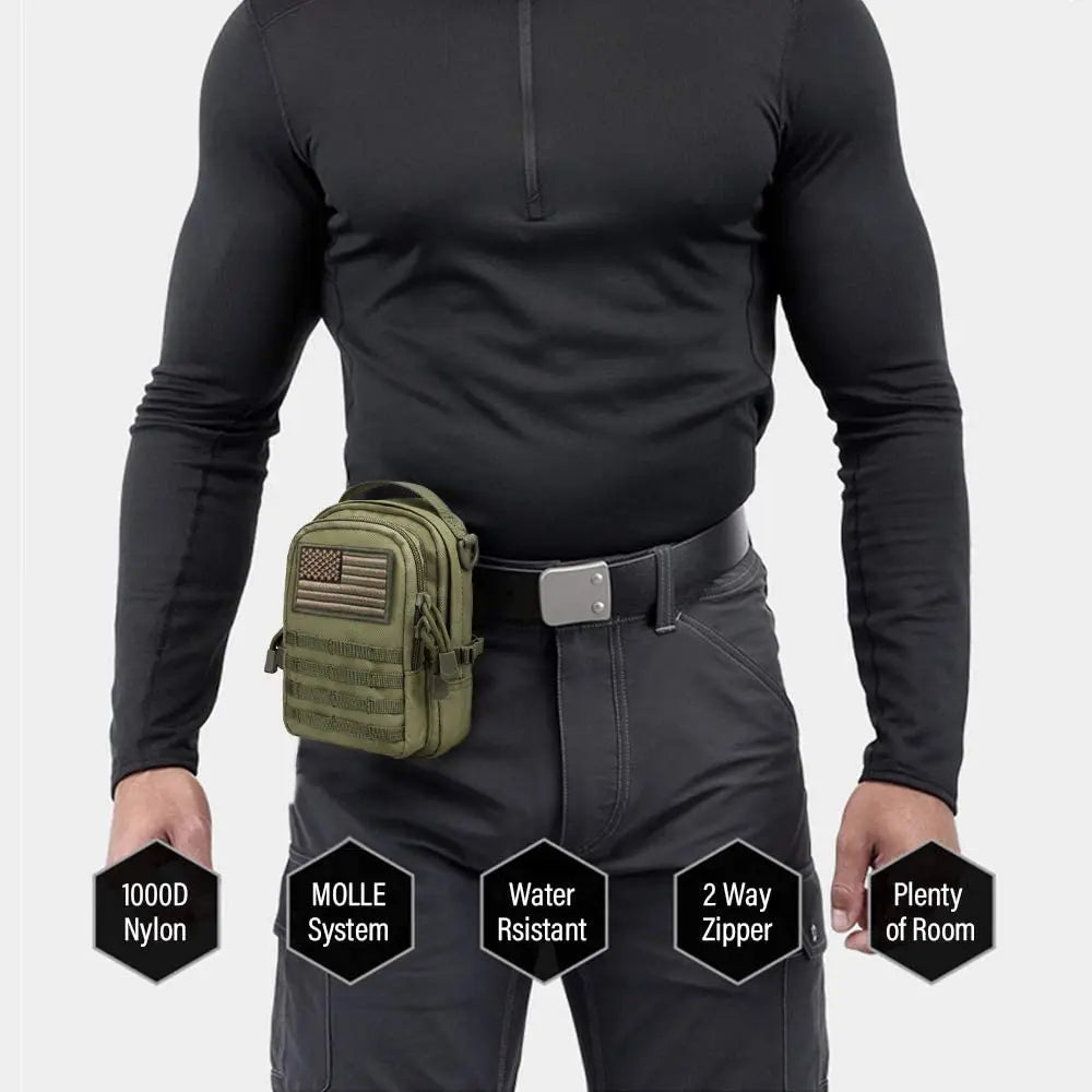 Tactical EDC Pouch Bag Universal Military Zipper Molle Hip Waist Bag Pocket Outdoor Camping Hunting Chest Bag Mini Army Backpack
