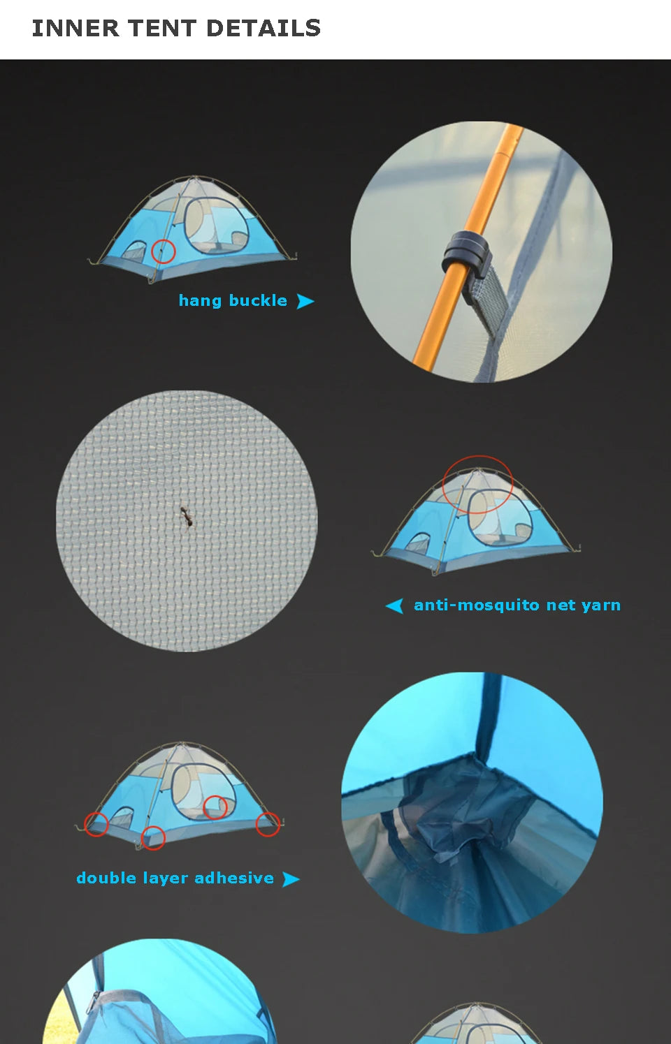 Desert&Fox 3 Season Lightweight Tent Outdoor Camping Hiking Tents with Carry Bag 2-3 Person Double Layer Backpack Compact Tent