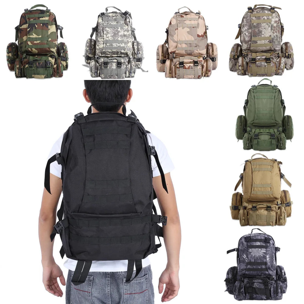 Outdoor Molle Military Tactical Backpack, Sports Bag, Waterproof, Camping, Hiking, Travel, Hot Outlife, 50L