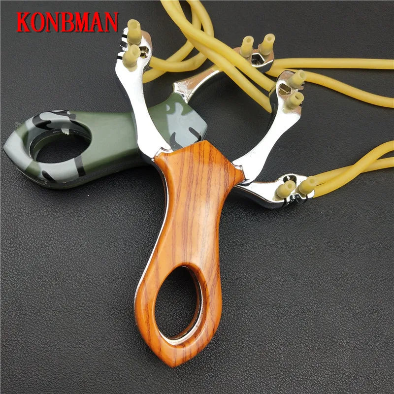 Popular Powerful Sling Shot Aluminium Alloy Slingshot Camouflage Bow Catapult Outdoor Hunting Slingshot Hunt Tool Accessories