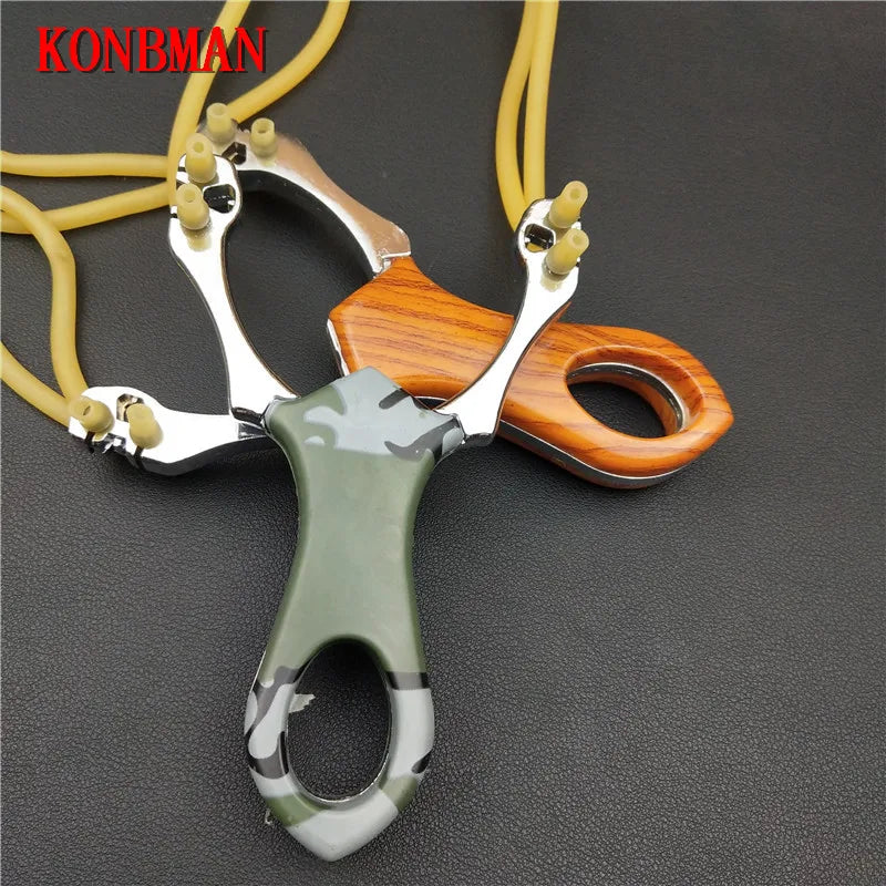 Popular Powerful Sling Shot Aluminium Alloy Slingshot Camouflage Bow Catapult Outdoor Hunting Slingshot Hunt Tool Accessories