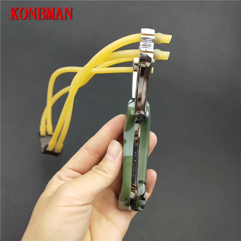 Popular Powerful Sling Shot Aluminium Alloy Slingshot Camouflage Bow Catapult Outdoor Hunting Slingshot Hunt Tool Accessories