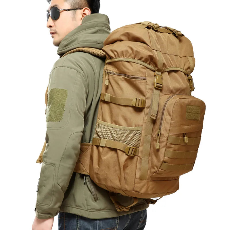 Tactical Men's Backpack, Cool Camping Gear,Waterproof Nylon, Trekking, Fishing, Hunting Bag, Molle Outdoor Bags, 50L