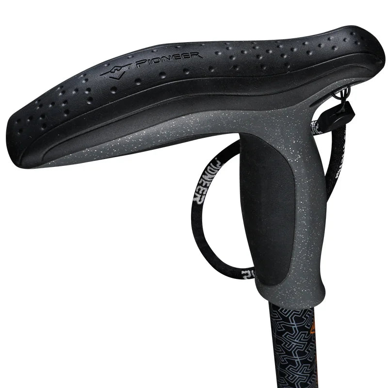 T-handle Hiking Carbon Fiber Walking Cane Trekking Poles Ultralight Telescopic Alpenstocks 49cm-100cm Trail Sticks Canne