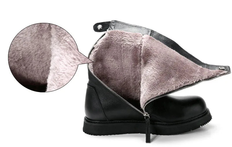 Italian New Designer Men Zipper Punk Genuine Leather Boots Fashion Thick Platform Ankle Botas Motorcycle Biker High Top Shoes