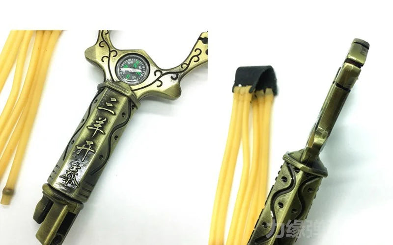 NEW Professional Slingshot Hunting Powerful Catapult Metal Hunter Aluminium Alloy Sling Shot with Powerful Rubber Band