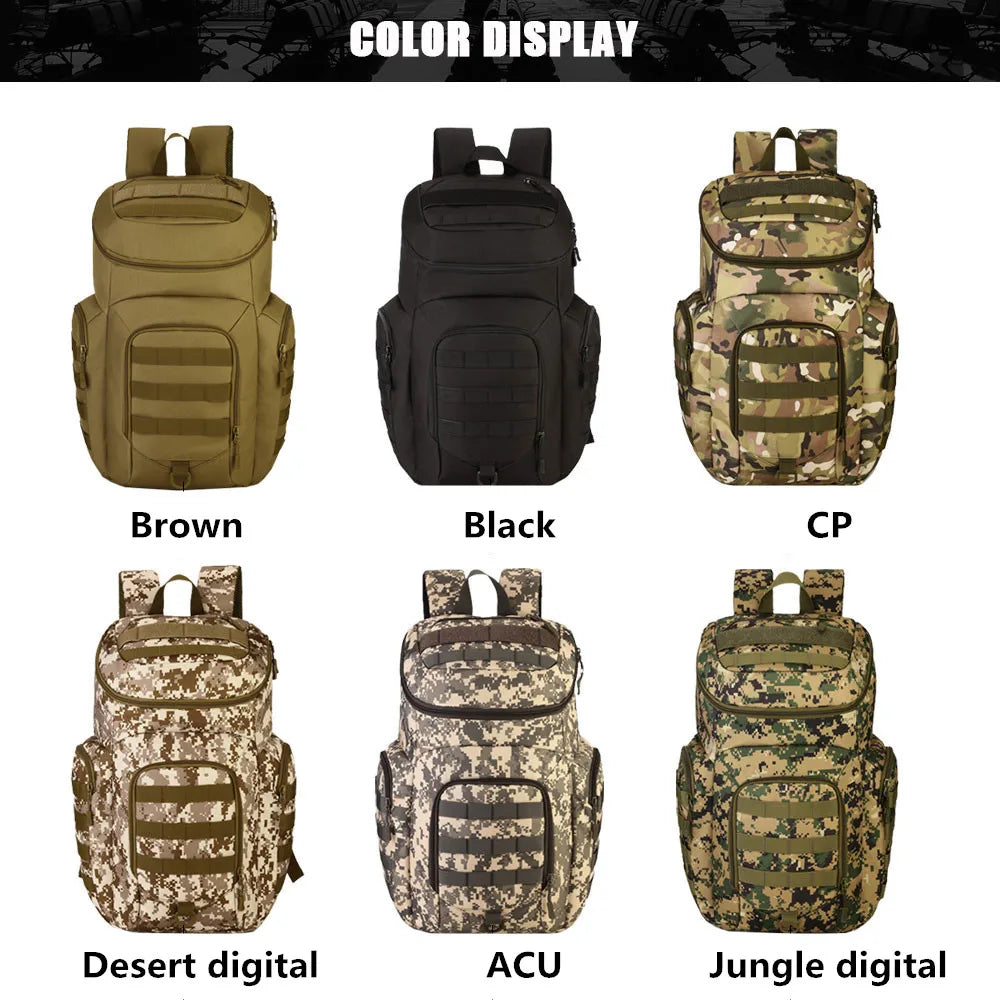 Tactical Backpack for Men and Women, Camouflage Waterproof Molle Assault Pack, Outdoor Hiking, Camping, Hunting, 40L