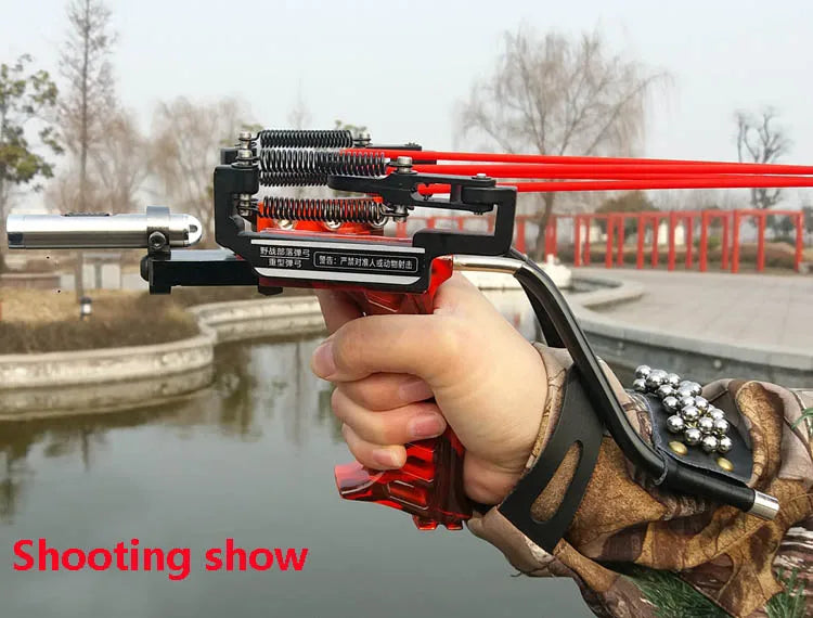 Strong Sling Shot with rubber band Powerful Hunting Fishing Laser Slingshot stainless steel slingshot professional Catapult