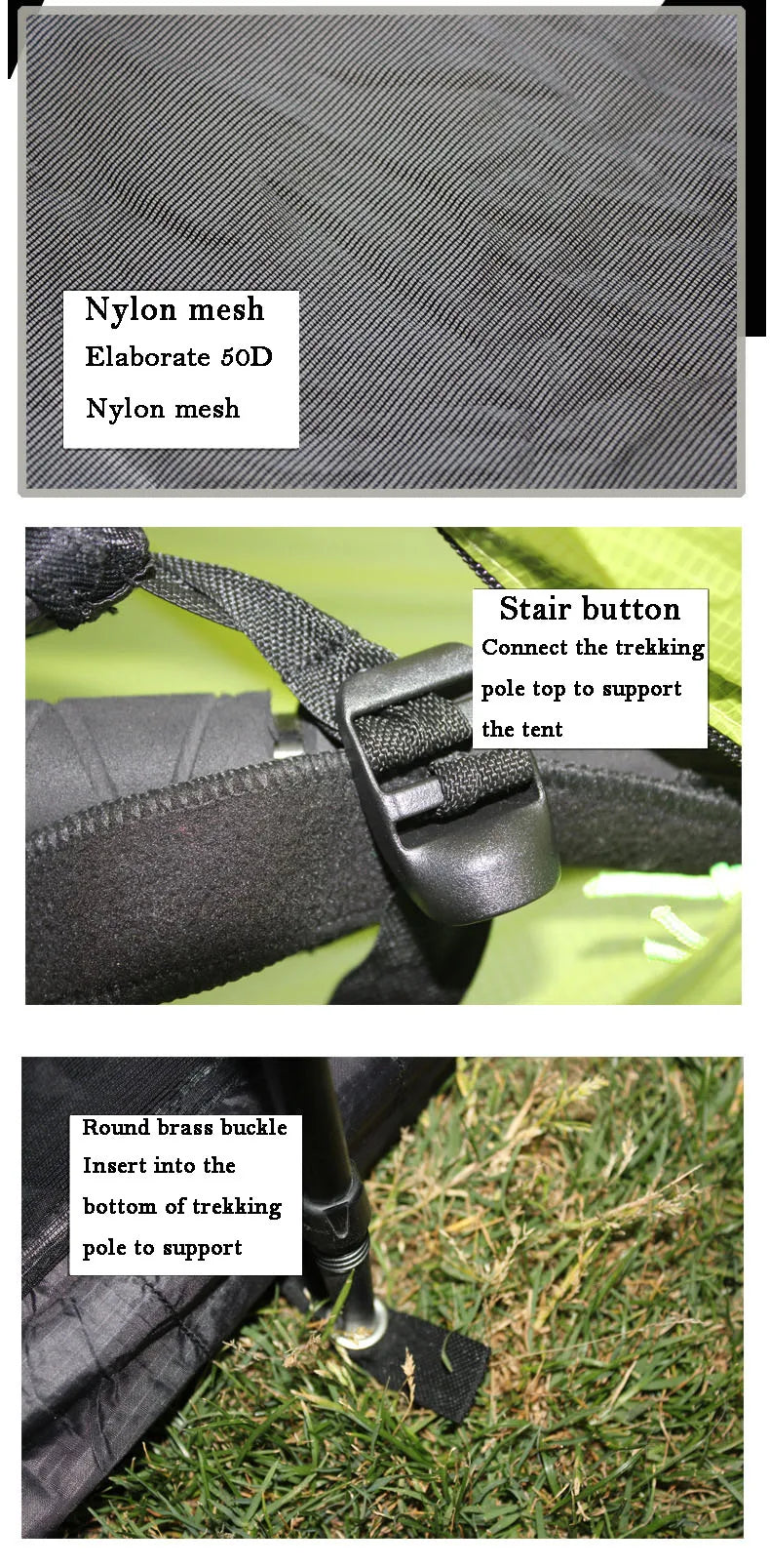 Marvquester-Ultralight Waterproof Trekking Pole, Pyramid Tent, 2-Layer, UL