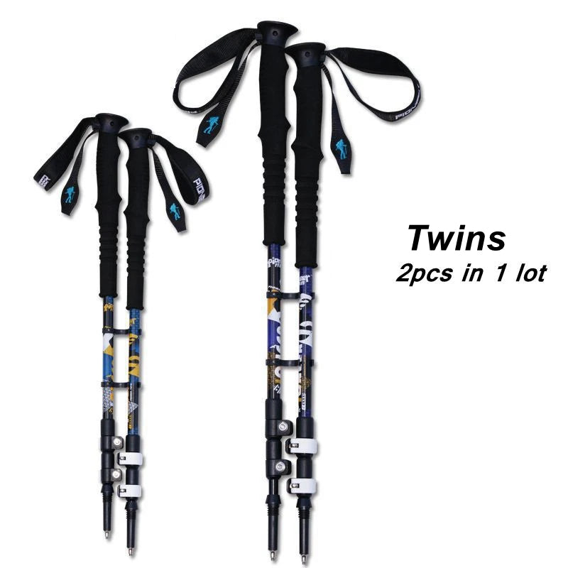 2Pcs/Pair Pioneer Trekk Poles Nordic Walking stick Telescopic Alpenstock Aluminum Alloy Shooting Walking Stick Crutch Senderismo