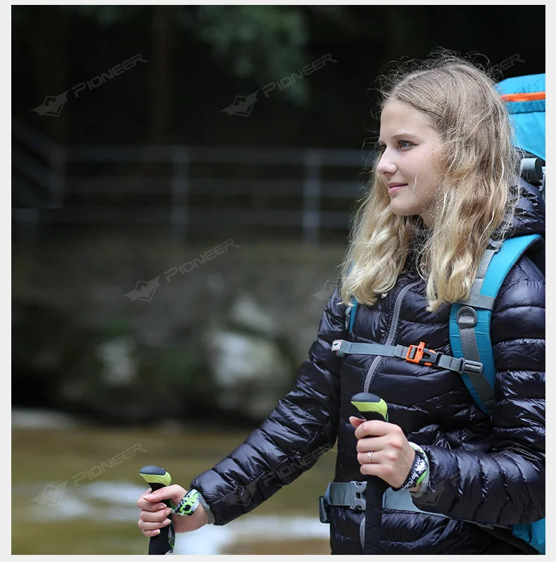 2 Pack Pioneer Carbon Fiber Trekking Poles Ultralight Folding Collapsible Trail Running Hiking Walking Sticks Lightweight Canes