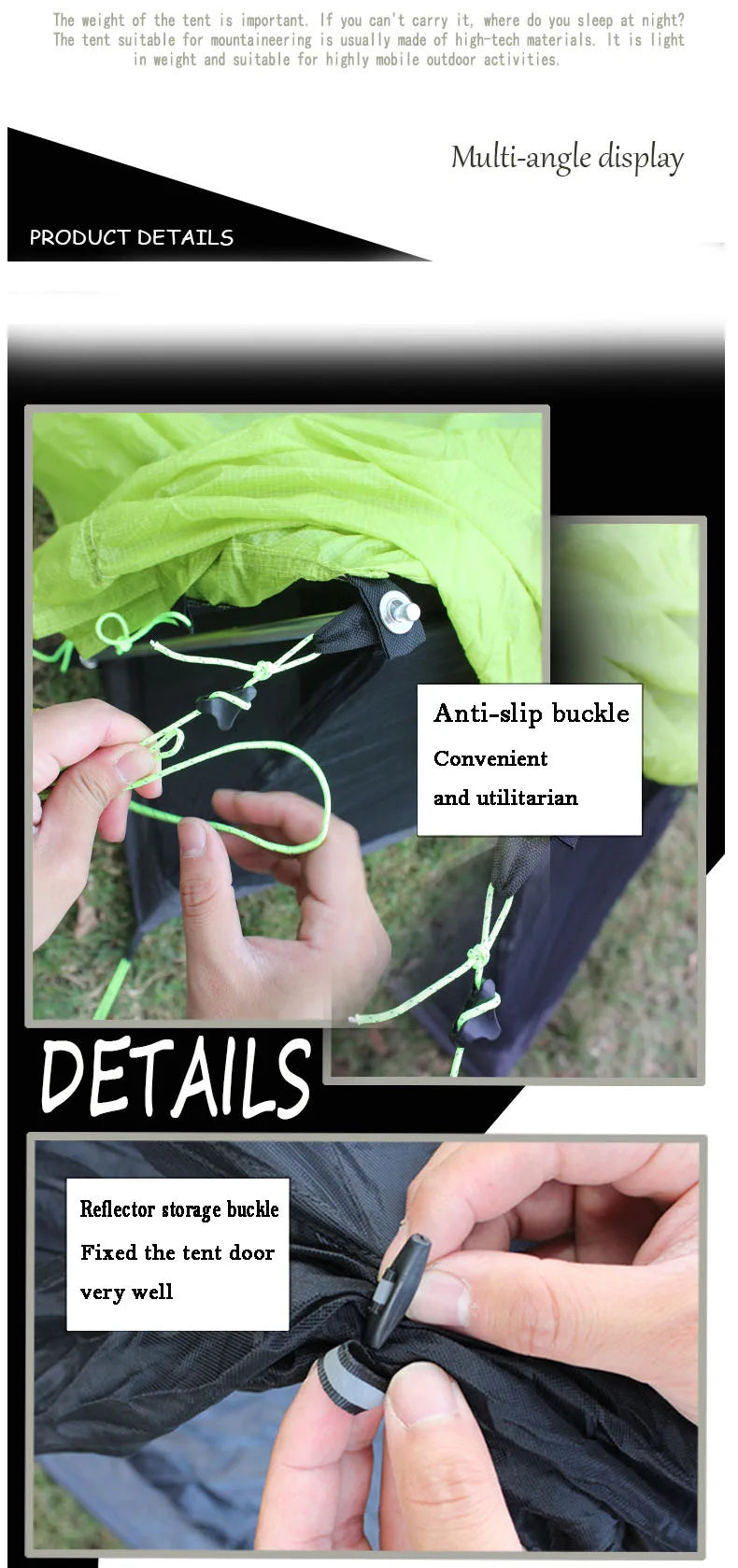 Marvquester-Ultralight Waterproof Trekking Pole, Pyramid Tent, 2-Layer, UL