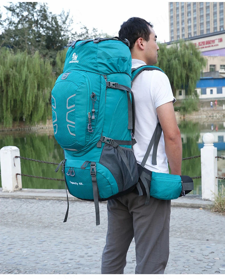 60L Waterproof Climbing Hiking Outdoor Backpack Women&Men Bag Camping Mountaineering Backpack Sport Bike Travel Bags