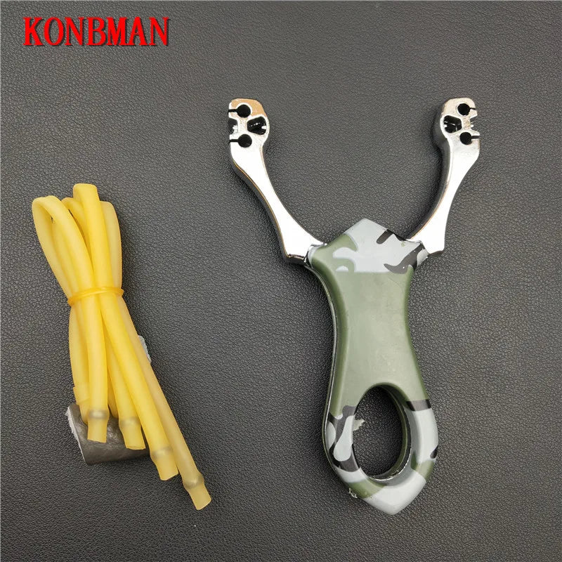 Popular Powerful Sling Shot Aluminium Alloy Slingshot Camouflage Bow Catapult Outdoor Hunting Slingshot Hunt Tool Accessories