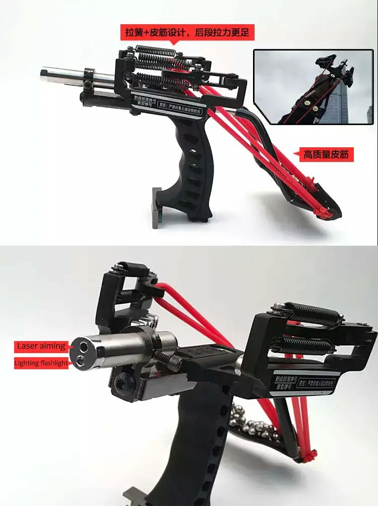 Strong Sling Shot with rubber band Powerful Hunting Fishing Laser Slingshot stainless steel slingshot professional Catapult