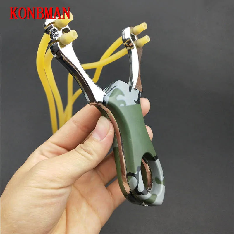 Popular Powerful Sling Shot Aluminium Alloy Slingshot Camouflage Bow Catapult Outdoor Hunting Slingshot Hunt Tool Accessories