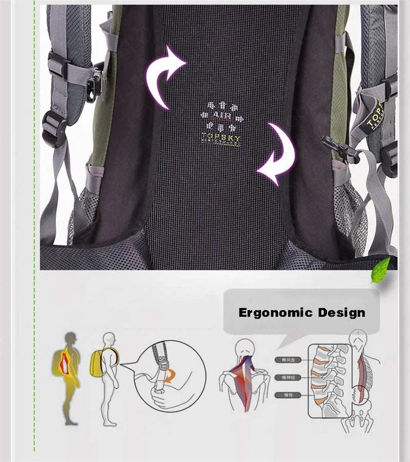 45L-60L Camping Outdoor Hiking Backpack Multi-function External Frame Climbing Bag Backpack Rucksacks Travel sports bag