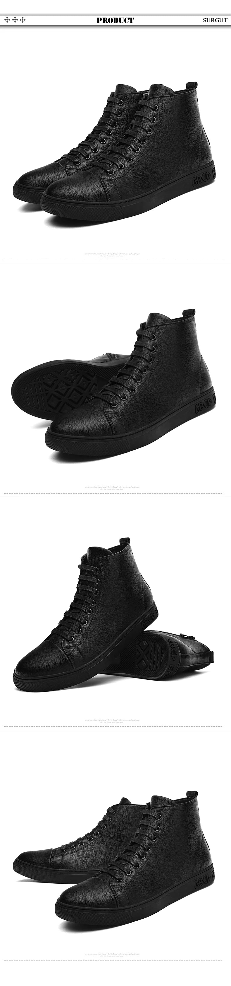 SURGUT 2025 Fashion New Autumn Winter Men Boots Casual Motorcycle Boots Split Leather Comfortable Outdoor Ankle Boots Size 38~47