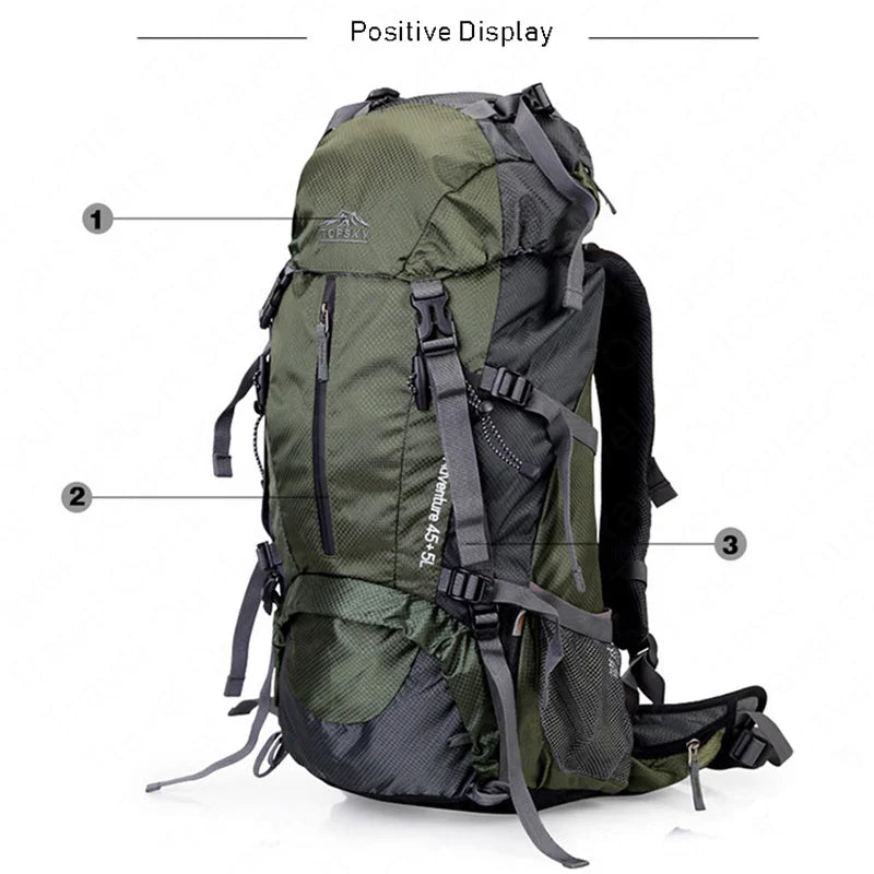 45L-60L Camping Outdoor Hiking Backpack Multi-function External Frame Climbing Bag Backpack Rucksacks Travel sports bag