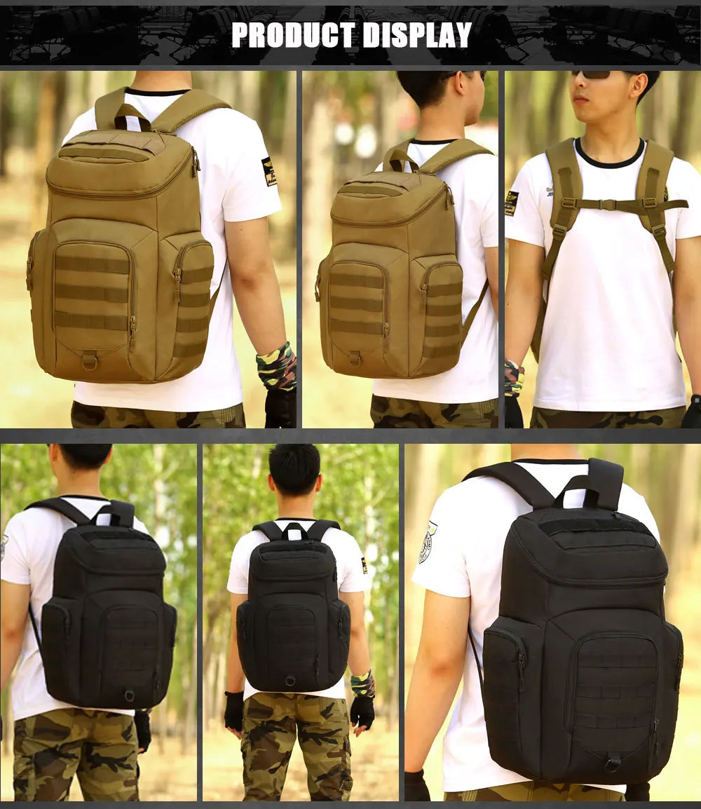 Tactical Backpack for Men and Women, Camouflage Waterproof Molle Assault Pack, Outdoor Hiking, Camping, Hunting, 40L