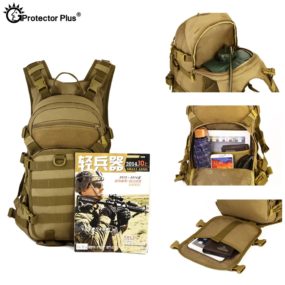 PROTECTOR PLUS Tactical Backpack 25L Riding Backpack Waterproof  High Quality Hiking Hunting Style Bag Small Rucksack