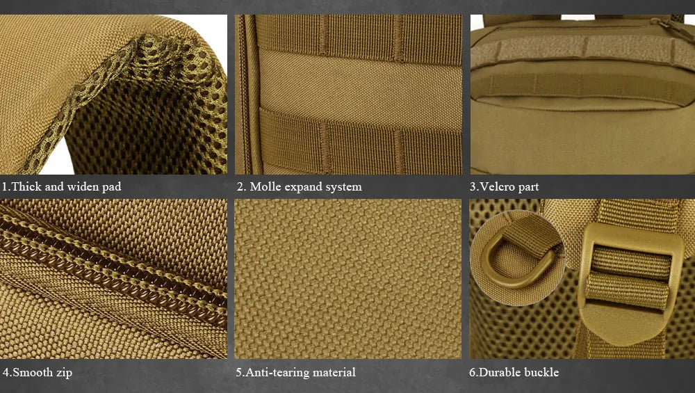 Tactical Backpack for Men and Women, Camouflage Waterproof Molle Assault Pack, Outdoor Hiking, Camping, Hunting, 40L