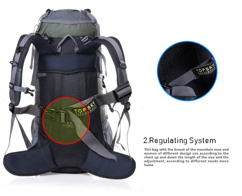 45L-60L Camping Outdoor Hiking Backpack Multi-function External Frame Climbing Bag Backpack Rucksacks Travel sports bag
