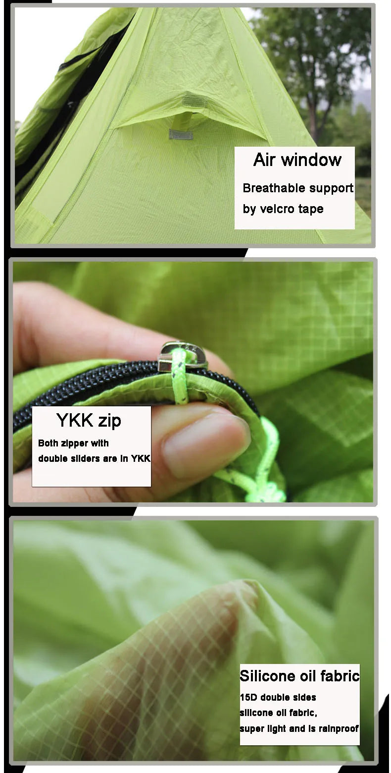 Marvquester-Ultralight Waterproof Trekking Pole, Pyramid Tent, 2-Layer, UL