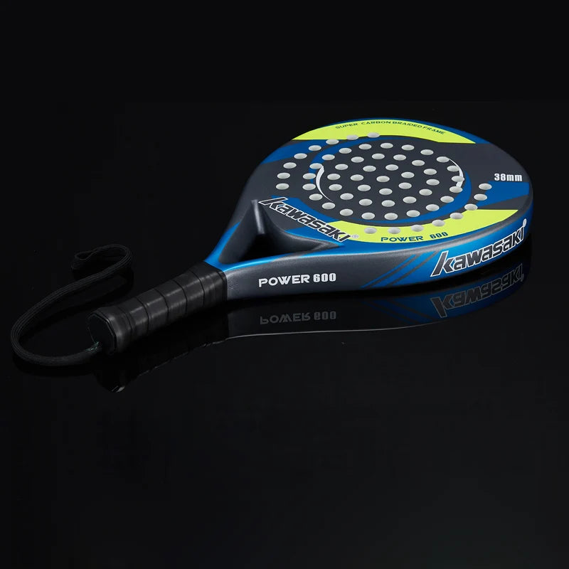 Kawasaki Brand Padel Tennis Carbon Fiber Soft EVA Face Tennis Paddle Racquet Racket with Padle Bag Cover Power 600