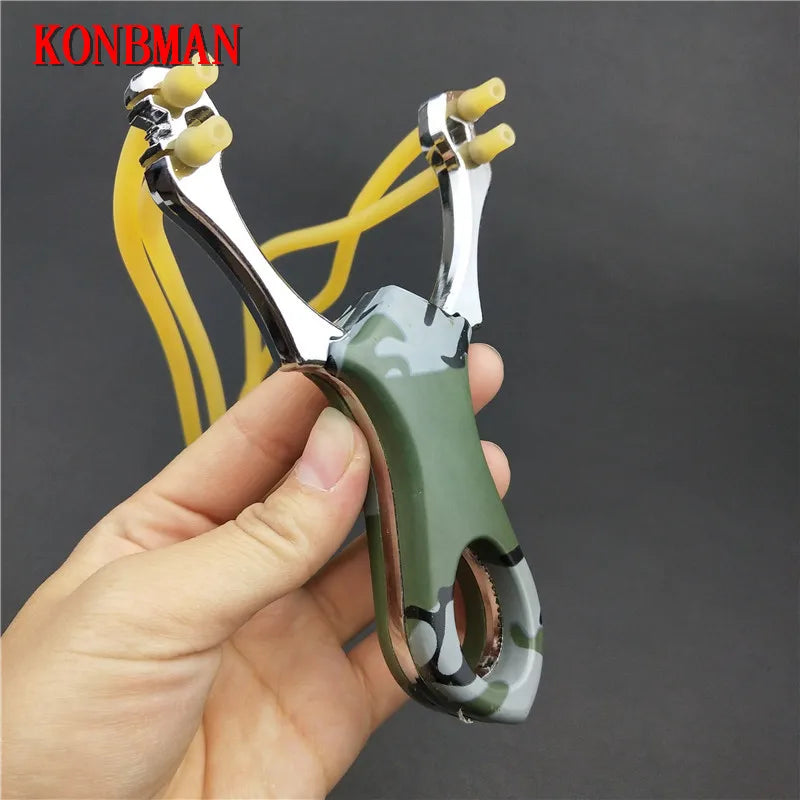 Popular Powerful Sling Shot Aluminium Alloy Slingshot Camouflage Bow Catapult Outdoor Hunting Slingshot Hunt Tool Accessories