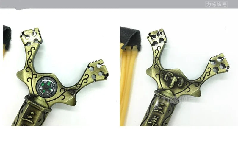 NEW Professional Slingshot Hunting Powerful Catapult Metal Hunter Aluminium Alloy Sling Shot with Powerful Rubber Band
