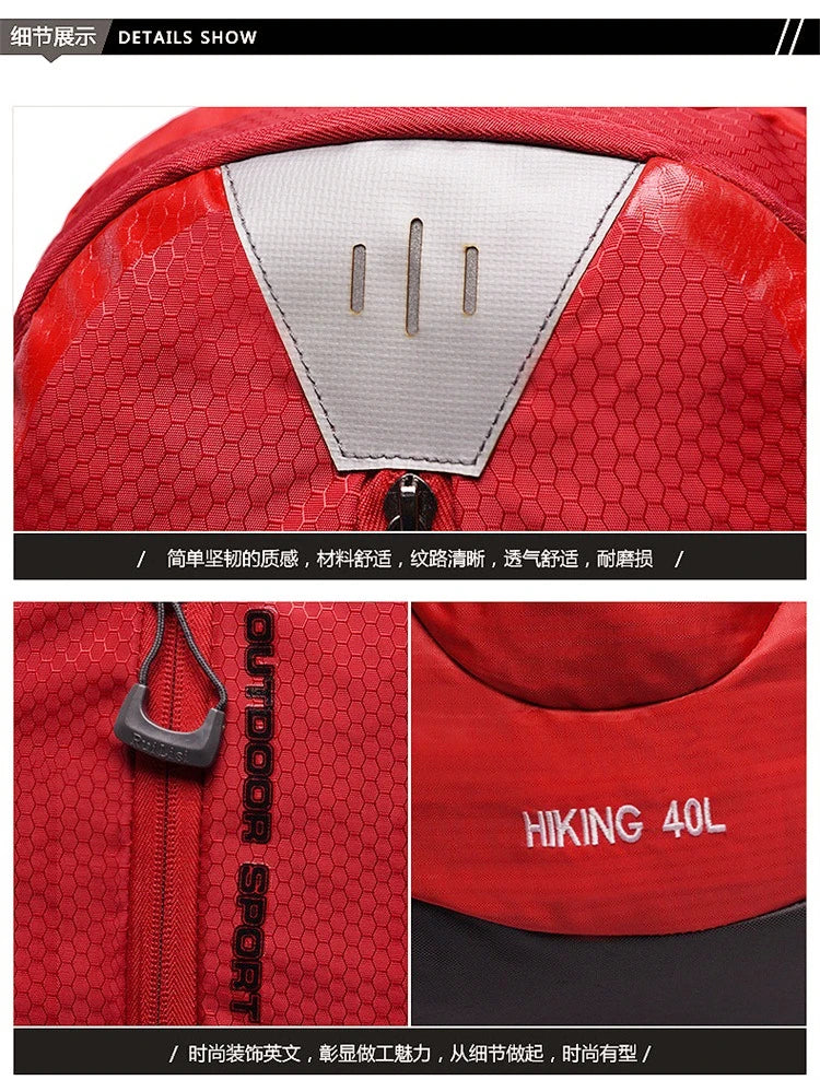 Quality Rucksack Camping Hiking Backpack Sports Bag 2021 Outdoor Travel Backpack Trekk Mountain Climb Equipment 40L Men Women