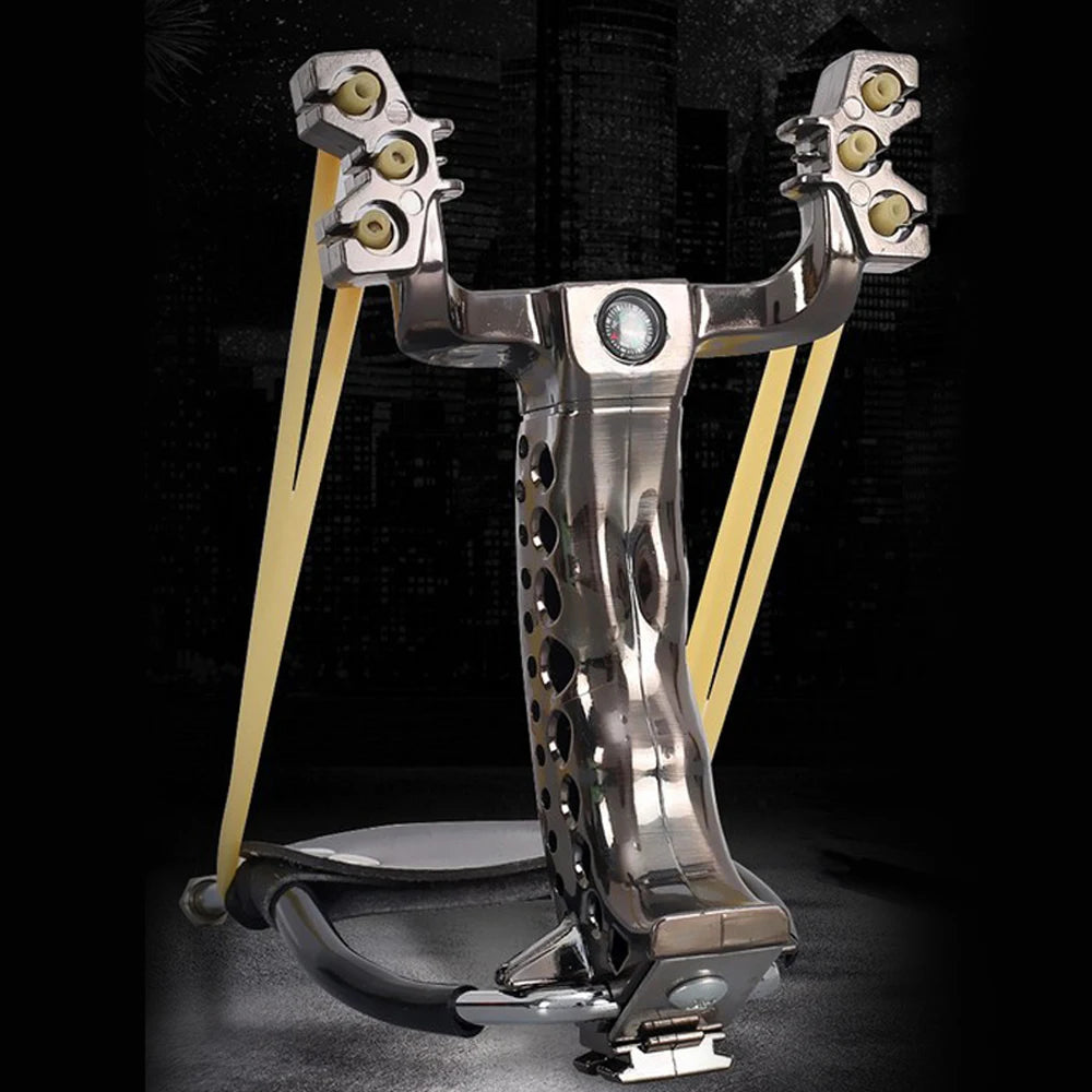 Powerful Hunting Slingshot With Rubber Band Tubing PU Leather Catapult Professional Tactical Plastic Pocket Sling Shot Ball