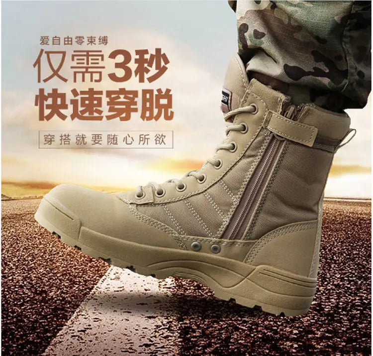 2024 Genuine summer tactical army fans high help desert combat boots tactics SWAT outdoor men's climbing shoes