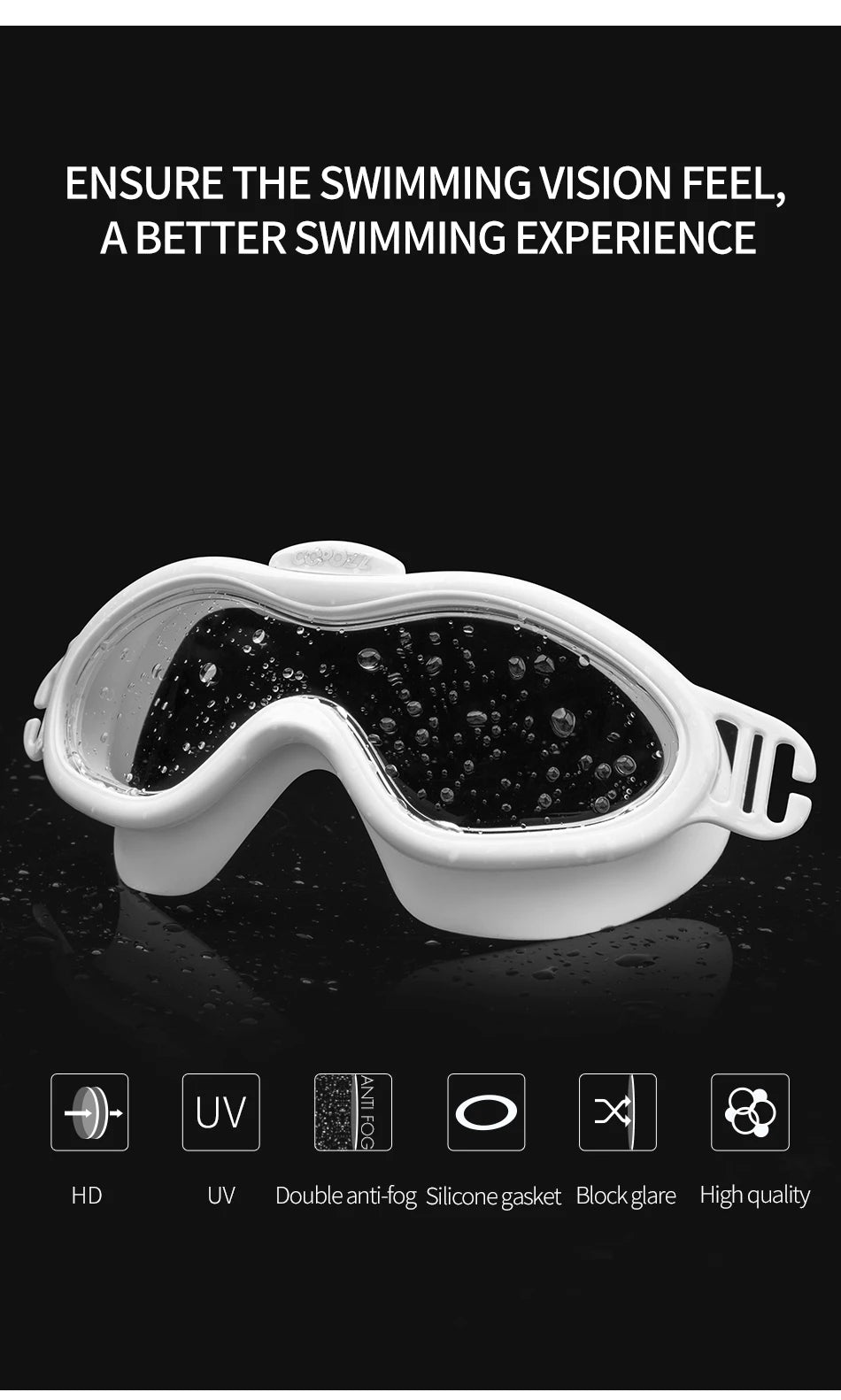 Professional large frame kids Swimming goggles Electroplating HD Anti fog Waterproof Glasses Diving Water sports Goggles Eyewear