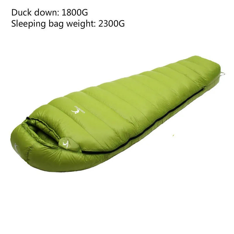CADENO White Goose Down Filled Adult Mummy Style Sleeping Bag Fit for Winter  Autumn Thermal 10Kinds of Thickness Camping Travel