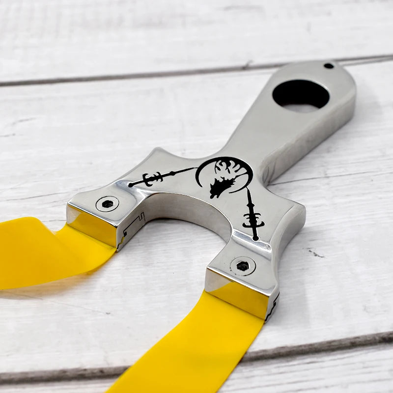Professional Hunting Slingshot High Quality Stainless Steel Catapult with Flat Rubber Band for Outdoor Shooting Sport Accessorie