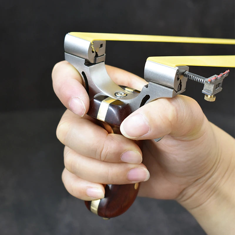 Stainless Steel Outdoor Hunting Slingshot Powerful Catapult with Rubber Band High Precision Shooting Slingshots 2020 New