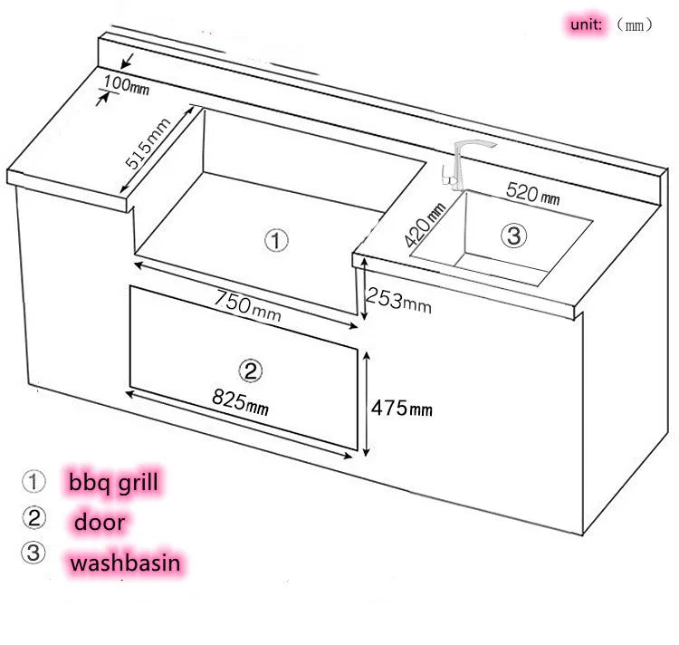 S.Steel charcoal BBQ grill Stainless steel built-in grill, courtyard grill, charcoal grill，outdoor BBQ stove