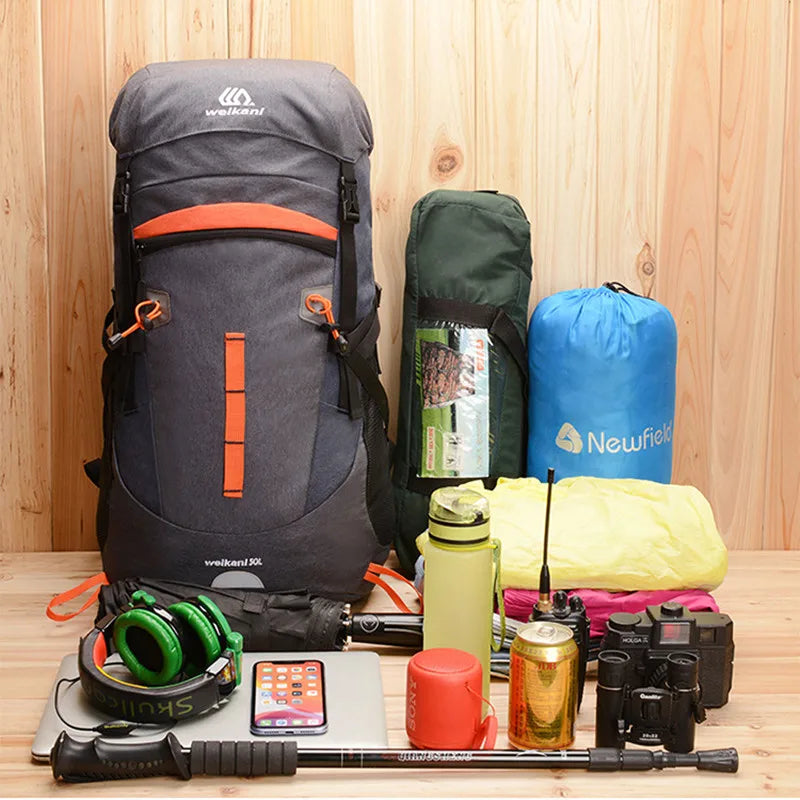 50L Travel Bag Camping Backpack Hiking Army Climbing Bags Trekking Mountaineering Mochila Large Capacity Sport Bag